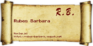 Rubes Barbara névjegykártya